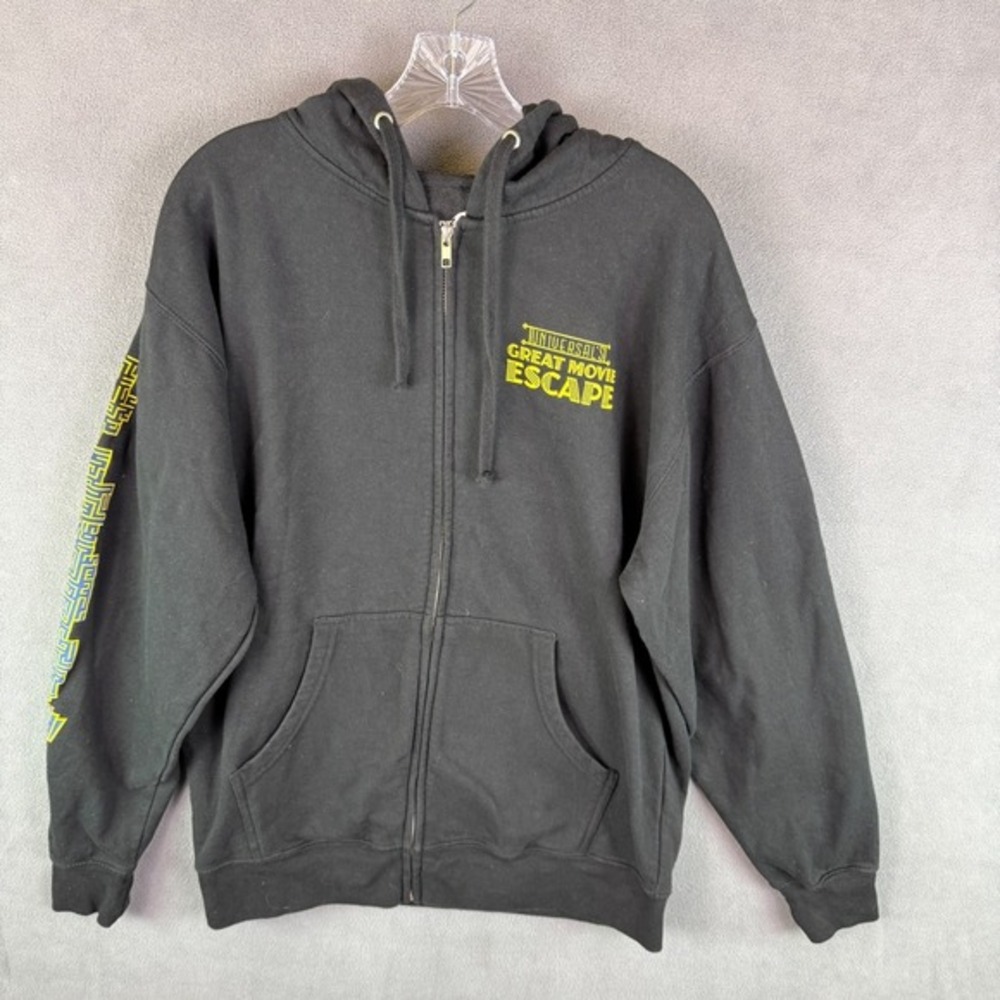 Universal Studios Great Movie Escape Full  Zip Hoodie Men Large Black‎